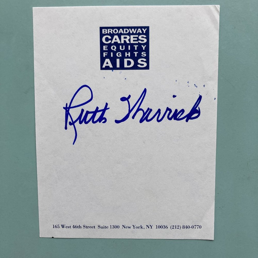 Ruth Warrick Signed BCEFA Paper 4”X5” Phoebe Tyler Wallingford All My Children